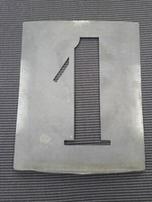 Ancien chiffre numéro 1 en zinc garage atelier deco mural old number rue one