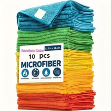 Pack de 10 Chiffons en microfibre multicolore pour la cuisine maison