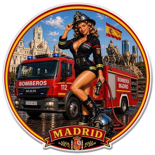 Sticker pin pompiers madrid - pompiers,