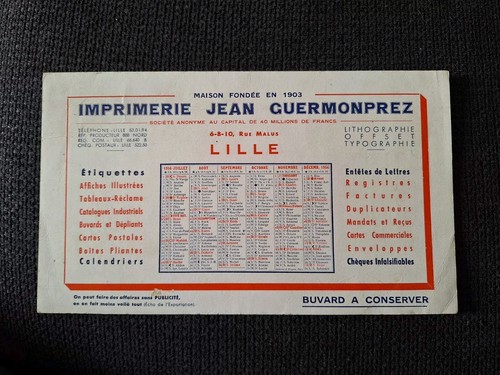 Buvard imprimerie jean - buvard,