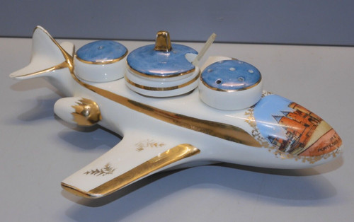 Avion porcelaine avec pots - -avion,