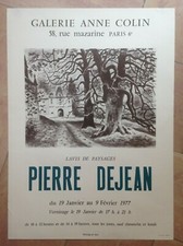 PIERRE DEJEAN 1977 AFFICHE ORIGINALE GALERIE ANNE COLIN PARIS