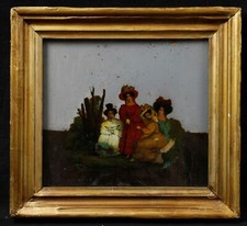 Fixé sous verre XIX ème