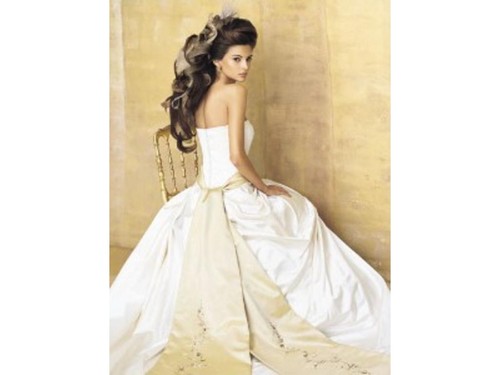 Lazaro wedding dress gold - wedding,