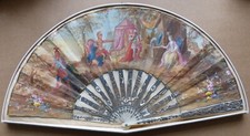 Bel éventail peint 18e siècle 18th century fan eventail A restaurer