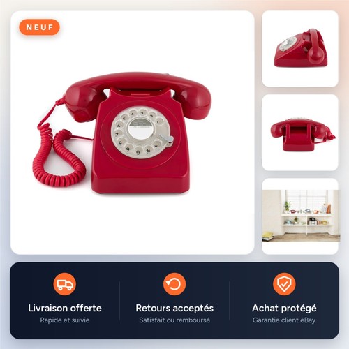 Téléphone rétro gpo 746 - rétro, à