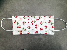 ?? Masque tissu 100% coton lavable / pince nez / poche filtre/ cerises