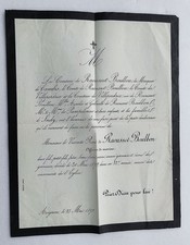 FAIRE PART DECES 1879 vicomte