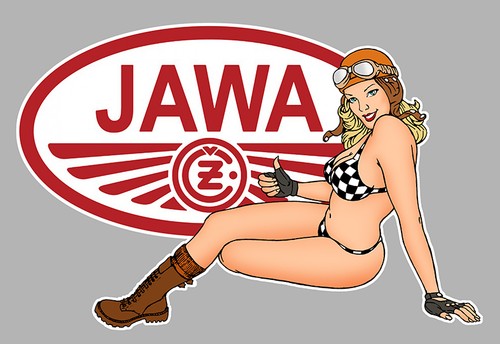 Jawa sticker left pin - jawa,
