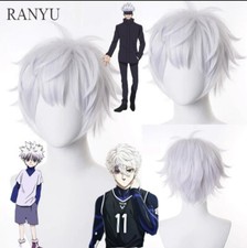 Wig Gojo Killua Nagi Perruque Cosplay  Blue Lock Hunter Jujutsu Cheveux Blanc