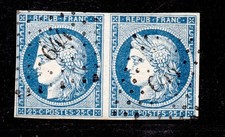 + PIECE D'EXPO 25C CERES No4 SUPERBE bleu fonce EN PAIRE / SIGNE / cote 175E min