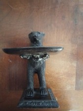 Vintage bronze majordome  debout en bronze avec plateau. Diego Giacometti