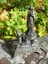 Ancienne STATUETTE APPARITION de NOTRE DAME de LOURDES en Régule, Ste BERNADETTE