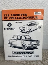 Ancienne Revue Les Archives Collectionneur Auto Simca 1000 Rallye Chrysler Etai