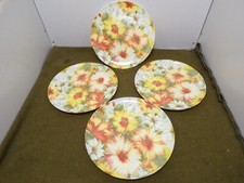 4 assiette fleurs vintage camping pique-nique retro caravane années 70's plate