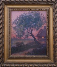 Tableau Arbre et ferme au