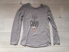 Haut de Pyjama gris "je reste au chaud" - marque Etam - taille S