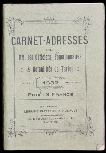 Ancien carnet adresse 1932 - ancien,
