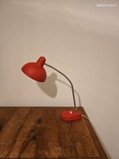 Lampe ALUMINOR Design /vintage /1950 Aluminor Rouge et argent style industriel**