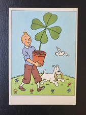 Tintin rare Carte Postale allemande Tim und Struppi années 50 état neuf Trèfle