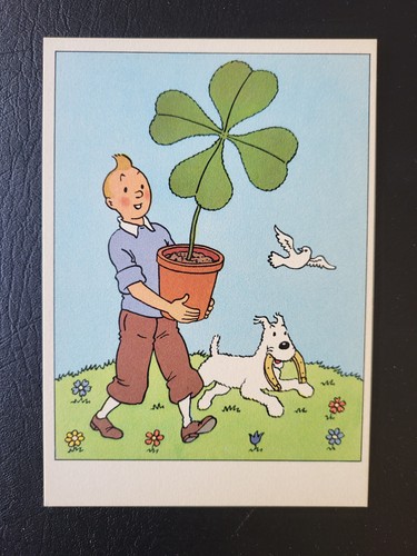 Tintin rare carte postale - tintin,