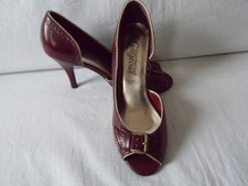 Chaussures coupe bout ouvert bordeaux « New Look » style rétro neuves UK 3 EUR 36