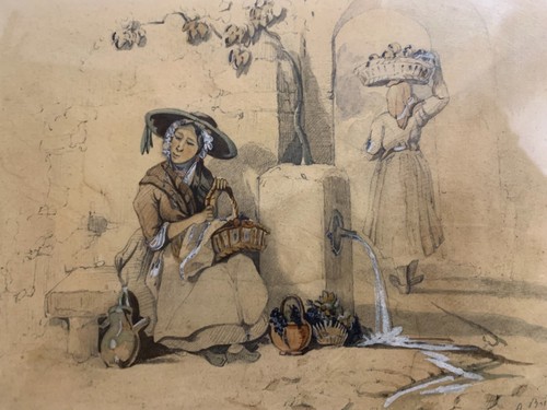 Scène genre signée - scène,