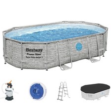 Bestway Piscine Armature en Acier Set Puissance Swim Vista 488 x 305 X 107 CM