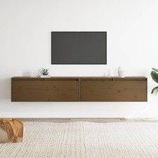 Armoire Murale Noir 100x30x35 cm Bois de Pin Massif Flottante Meuble vidaXL