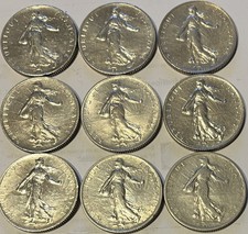 Lot de 9 pièces de 2fr