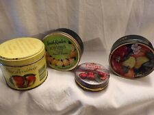 BOITES EN TÔLE anciennes COLLECTION DE 4pcs DECOREES DE FRUITS Occ.  bonne état