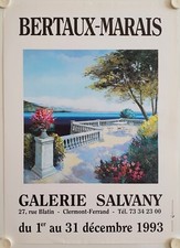 Affiche BERTAUX MARAIS 1993 Exposition Galerie Salvany - Clermont-Ferrand