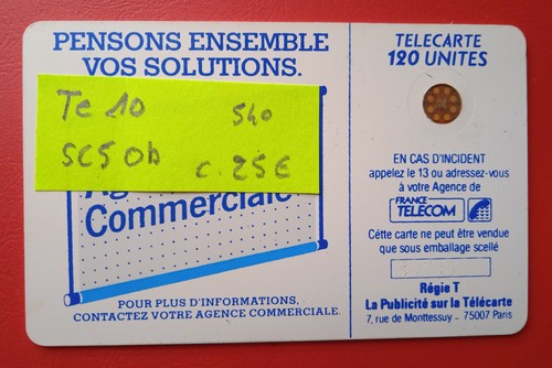 Télécarte côte 25e - télécarte, /