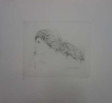 Michel CIRY : Jeune fille de profil, Gravure originale signée