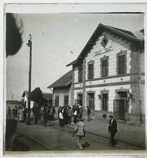 UC89 belle Plaque stéréo positif verre ww1 14/18 gare ville à identifier Animée