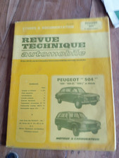 Revue Technique PEUGEOT 504 GL L DERIVES MOTEUR A CARBURATEUR