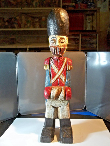 Sculpture bois polychrome - bois,