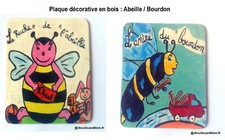 Plaque de porte décorative pour chambre d'enfant, en bois peintes à la main