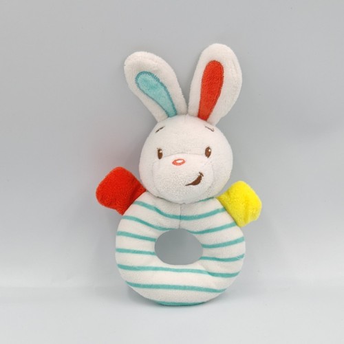 Doudou hochet lapin blanc