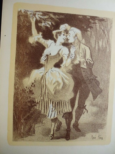 Lithographie rene pean - rene,