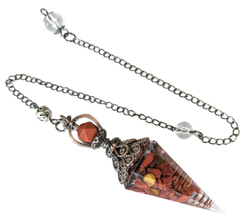 Pendule jaspe rouge orgonite