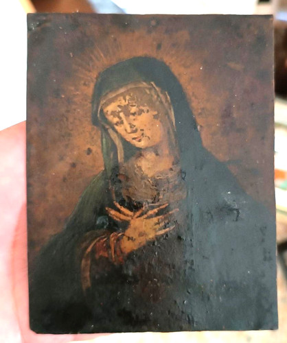 Ancien tableau sur - sur, cuivre