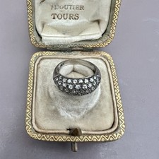 Mini Bague, Dôme,- argent- Cristal Vintage Taille 44Fr - Poinçonnée 925