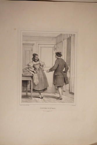 Grande litho xix costume femme - litho,