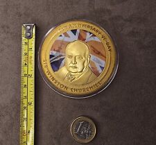 SIR WINSTON CHURCHILL VICTORY EUROPE DAY MEDAILLE GUERRE 39-45 WW2 End 70 ANNIV