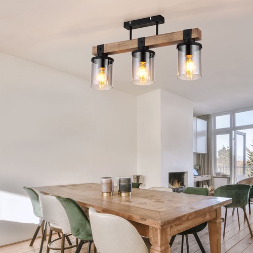 Lampe salle manger - salle, bois