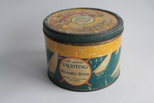 Boîte à biscuit tôle lithographiée mélange Yachting biscuits Brun Codec (64694)