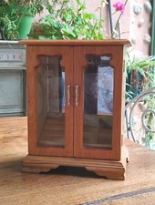 VITRINE BOÎTE À BIJOUX EN BOIS VITRES DÉCOR FLORAL 