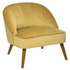 Atmosphera Fauteuil contemporain Naova - H. 71 cm - Jaune moutarde 