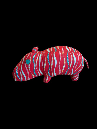 Hippopotame tissu rouge